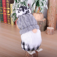 HKM-084051 Skiing Doll Christmas Ornaments Set - Cloth Decorations in Red & Gray