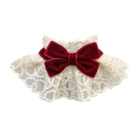 HKM-084115 Red and Black Pet Scarf with Bow Tie - Stylish Accessory for Dogs and Cats
