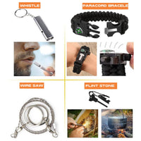 HKM-084179 10-in-1 Outdoor Survival Gear Kit with First Aid Box and Essential Tools for Camping