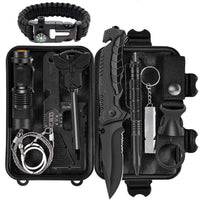 HKM-084179 10-in-1 Outdoor Survival Gear Kit with First Aid Box and Essential Tools for Camping