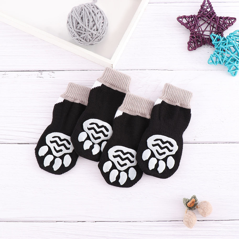 HKM-084307 Indoor Pet Socks - Breathable, Anti-Slip, Durable Cotton and Spandex Design