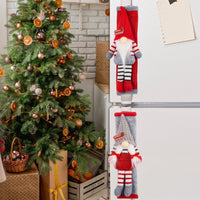 HKM-084371 Christmas Refrigerator Handle Covers - Red and Green Polyester Set of 2