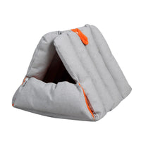 HKM-084371 Triangular Multi-Purpose Cat Sofa Nest with Removable Cover, 100% Cotton, Blue, 45x38x38cm