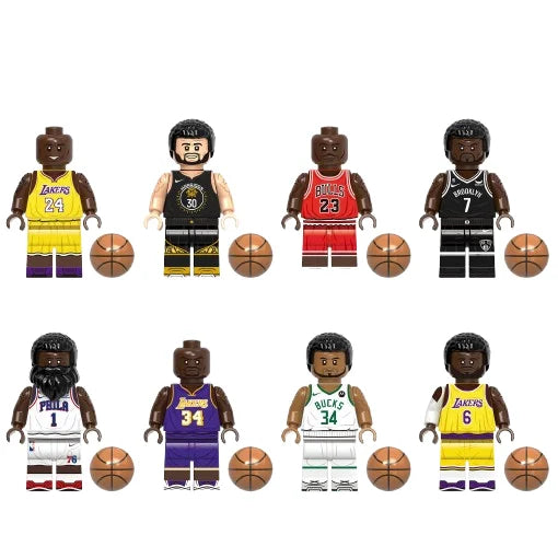 KTX-084435 Basketball Stars Building Block Set - Mini Action Figures for Creative Play and Education