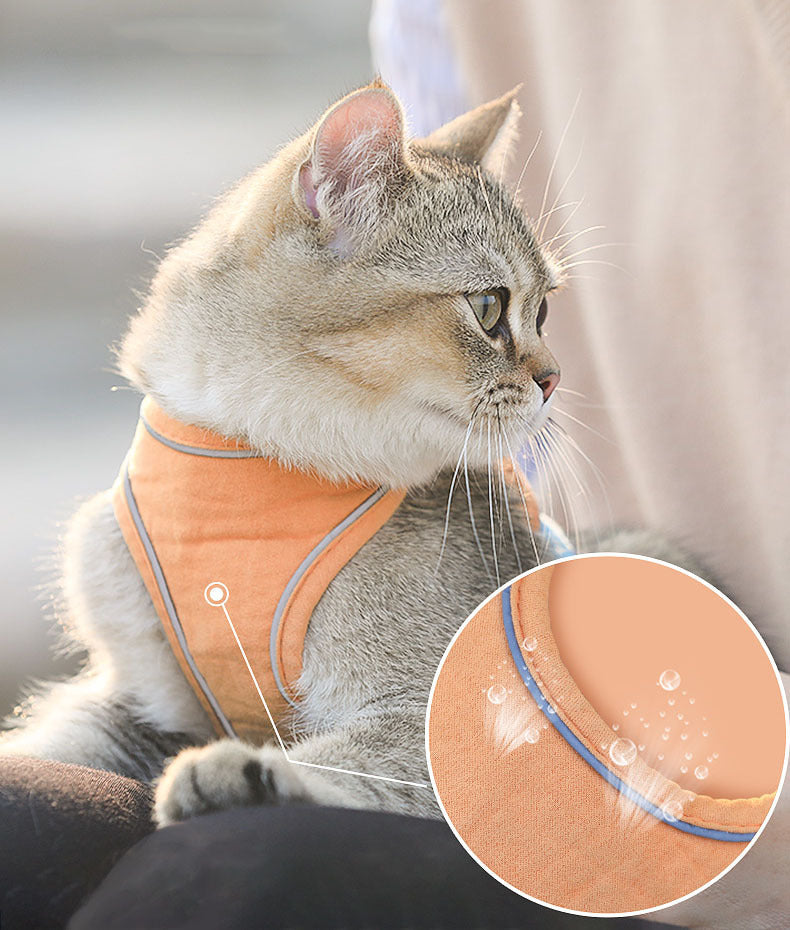 HKM-084435 Stylish Cat Vest Harness with Anti-Stroke Design for Safe Walking