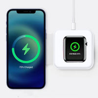 HKM-084499 Folding Dual Wireless Magnetic Charger Compatible with iPhone Models, Type-C Input, 15W Output