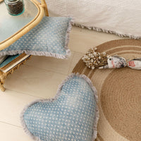 HKM-084563 Denim Color Jacquard Pillow Cover with Tassel Fringe, 45x45cm & 30x50cm Sizes