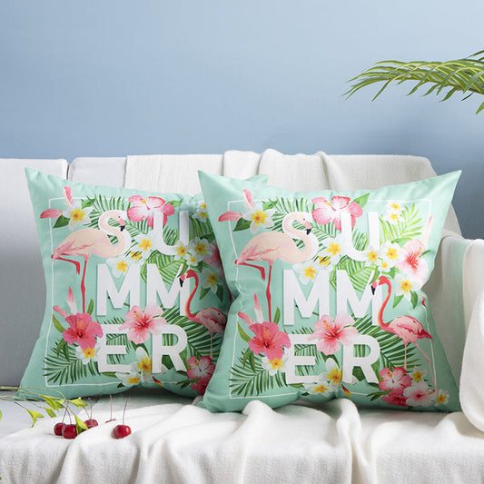 HKM-084755 Flamingo Rich Velvet Pillow with PP Cotton Filling, Nordic Style, 45x45CM
