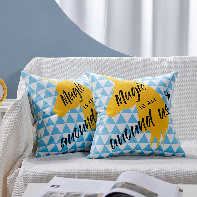 HKM-084755 Flamingo Rich Velvet Pillow with PP Cotton Filling, Nordic Style, 45x45CM