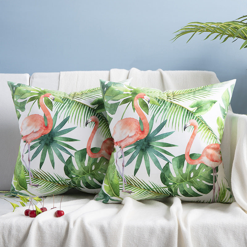 HKM-084755 Flamingo Rich Velvet Pillow with PP Cotton Filling, Nordic Style, 45x45CM