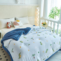 HKM-084755 Washed Cotton Beanie Blanket - Winter Quilt in Various Colors & Sizes
