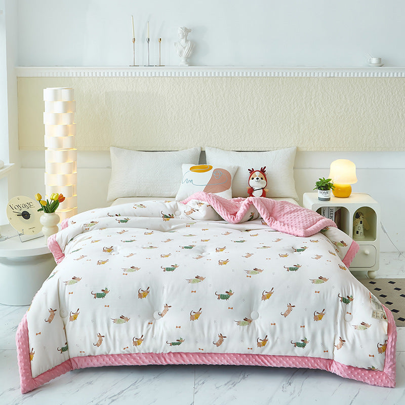 HKM-084755 Washed Cotton Beanie Blanket - Winter Quilt in Various Colors & Sizes
