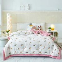 HKM-084755 Washed Cotton Beanie Blanket - Winter Quilt in Various Colors & Sizes