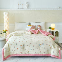 HKM-084755 Washed Cotton Beanie Blanket - Winter Quilt in Various Colors & Sizes