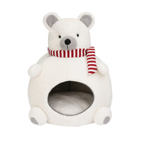 HKM-084883 Cozy Winter Bear Sponge Cat Nest - Universal Pet Bed for All Seasons