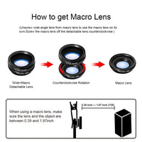 HKM-084947 High-Definition Mobile Phone Lens Set with Fisheye, Telephoto, Wide-Angle, and Macro Lenses