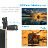 HKM-084947 High-Definition Mobile Phone Lens Set with Fisheye, Telephoto, Wide-Angle, and Macro Lenses
