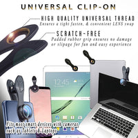 HKM-084947 High-Definition Mobile Phone Lens Set with Fisheye, Telephoto, Wide-Angle, and Macro Lenses