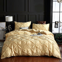 HKM-085075 Luxurious Double Imitation Silk Bedding Set – Soft Satin Polyester Fabric