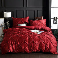 HKM-085075 Luxurious Double Imitation Silk Bedding Set – Soft Satin Polyester Fabric
