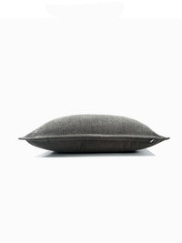 HKM-085139 Dark Gray Cotton and Linen Modern Square Pillow - Multiple Sizes Available