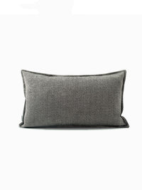 HKM-085139 Dark Gray Cotton and Linen Modern Square Pillow - Multiple Sizes Available