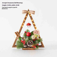 HKM-085203 Atmosphere Flower Christmas Tree Lamp with Solid Wood Base and Artificial Floral Accents