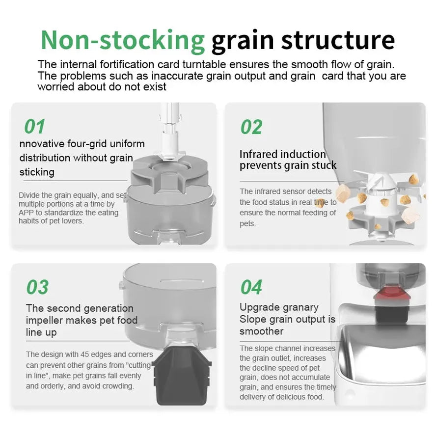 KTX-085203 Automatic 4L WiFi Pet Feeder with Remote Control and Camera for Cats and Dogs