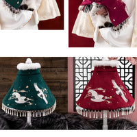 HKM-085203 Pet Shawl Hanfu for Cats and Dogs - Dark Green and Wine Options, Size S/M