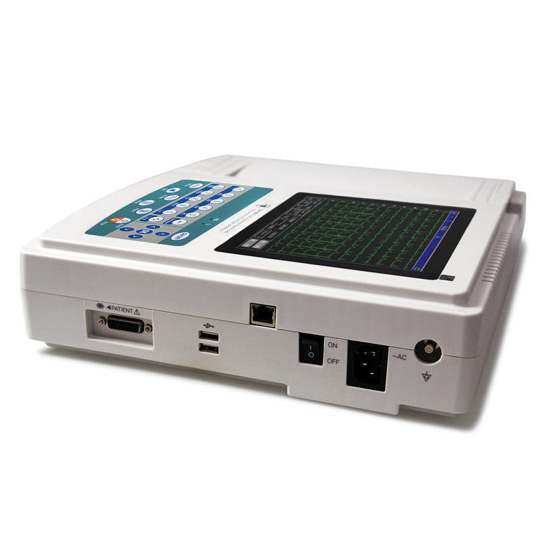 HKM-085267 12-Channel Electrocardiograph with Touchscreen, Dual Print Modes, and Multi-Language Support for ECG Monitoring