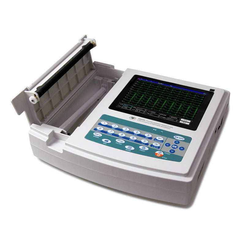 HKM-085267 12-Channel Electrocardiograph with Touchscreen, Dual Print Modes, and Multi-Language Support for ECG Monitoring