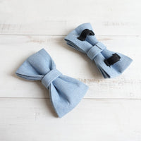 HKM-085267 Double Layer Blue Pet Bow for Dogs - Polyester, Sizes XS to XL