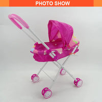 HKM-085395 Iron Folding Doll Carriage Trolley Toy for Kids Ages 2-7, Educational Mini Toy