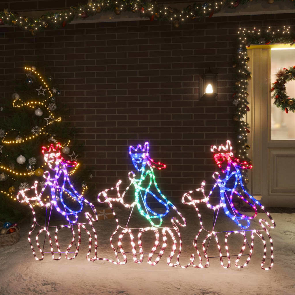 KTX-085395 LED Christmas Silhouette Decoration of Mary and Joseph - Multicolor Lights, 264 LEDs, 40x55 cm