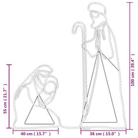 HKM-085395 LED Christmas Silhouette Decoration of Mary and Joseph - Multicolor Lights, 264 LEDs, 40x55 cm