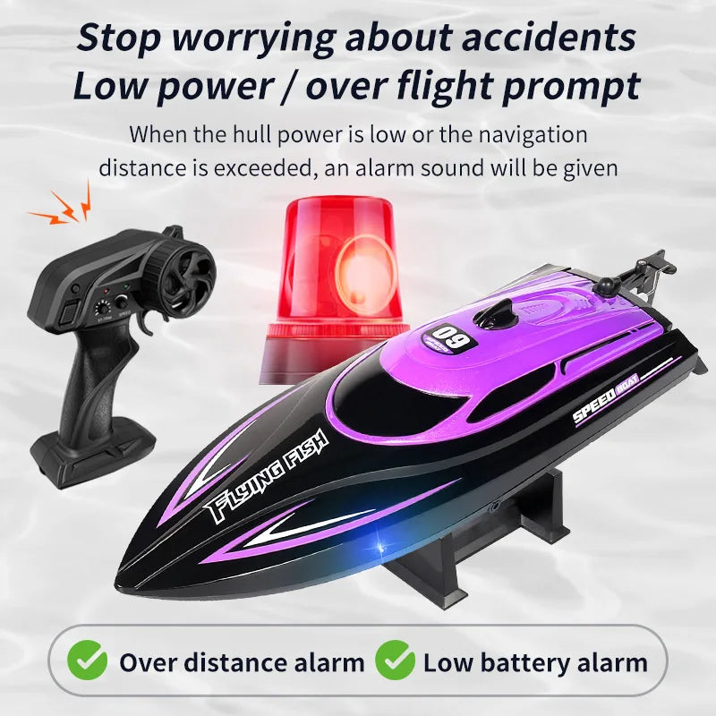 HKM-085587 2.4GHz Remote Controlled High-Speed Racing Boat with 180° Flip – Ideal for Pools and Lakes