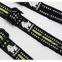 HKM-085587 Double Headed Nylon Dog Leash for Convenient Outdoor Use – Adjustable Lengths in Black, Orange or Green