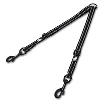 HKM-085587 Double Headed Nylon Dog Leash for Convenient Outdoor Use – Adjustable Lengths in Black, Orange or Green