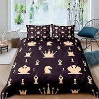 HKM-085587 Modern Striped Chess Pattern Quilt Cover Set - Multiple Sizes Available, Three-Piece and Two-Piece Options