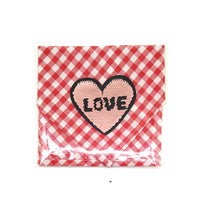 HKM-085587 Pet Dog Valentine's Day Triangle Towel for All Seasons - Love & Lips Design