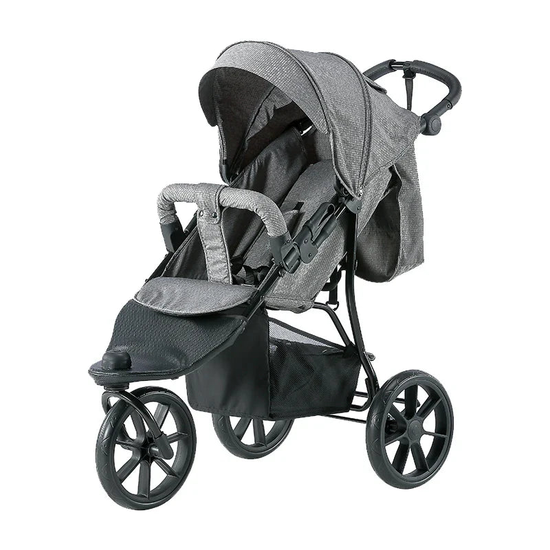 KTX-085779 Lightweight 3-Wheel Baby Jogger Stroller with Folding Design and Versatile Carriers