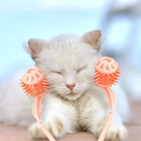 HKM-085779 Pink Cat Massager Roller for Head and Face Grooming with Scroll Wheel