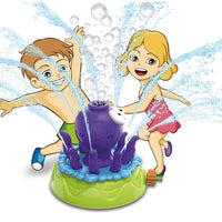 HKM-085843 2 in 1 360° Rotating Octopus Water Sprinkler Toy with Bubble Maker for Outdoor Fun