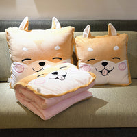 HKM-085907 Cartoon Anime Dual-Use Pillow Quilt for Office Naps & Travel - Soft Crystal Velvet, Small & Large Sizes Available