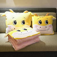 HKM-085907 Cartoon Anime Dual-Use Pillow Quilt for Office Naps & Travel - Soft Crystal Velvet, Small & Large Sizes Available