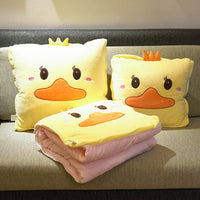 HKM-085907 Cartoon Anime Dual-Use Pillow Quilt for Office Naps & Travel - Soft Crystal Velvet, Small & Large Sizes Available