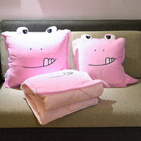 HKM-085907 Cartoon Anime Dual-Use Pillow Quilt for Office Naps & Travel - Soft Crystal Velvet, Small & Large Sizes Available