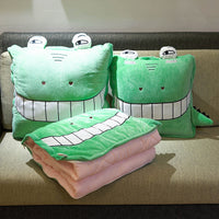 HKM-085907 Cartoon Anime Dual-Use Pillow Quilt for Office Naps & Travel - Soft Crystal Velvet, Small & Large Sizes Available