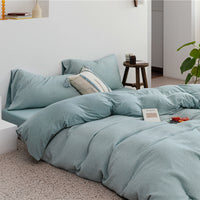 HKM-085907 Cotton Knitted Four-Piece Bedding Set with Geometric Patterns in Various Colors