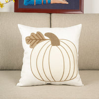 HKM-086035 Pumpkin Embroidered Lumbar Pillow Cover for Halloween Decor